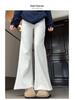 Douyin Women’s Winter Fleece-Lined Micro Flare Sweatpants - 2024 High Waist Slimming Wide Leg Horseshoe Pants