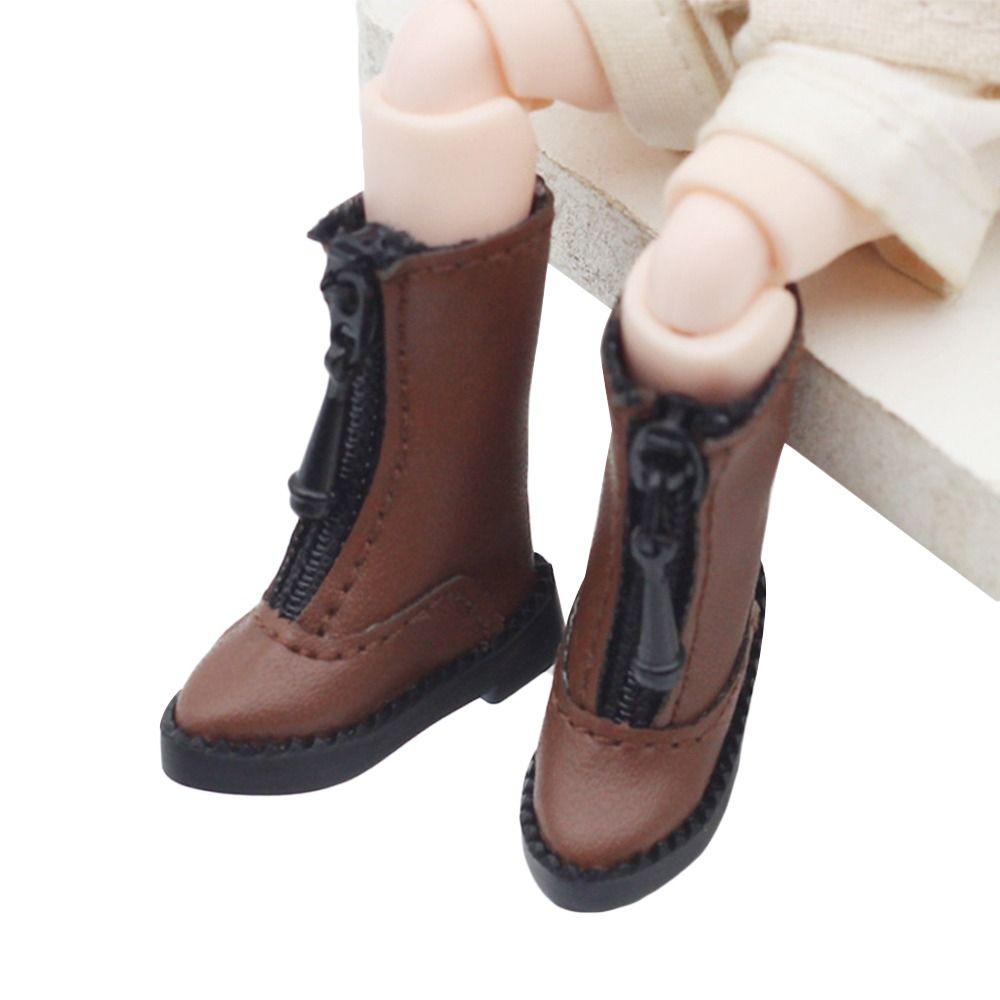 for 1/12BJD Doll Cute Handmade Cowhide Dolls Shoes Leather Shoes Doll Boots New Casual