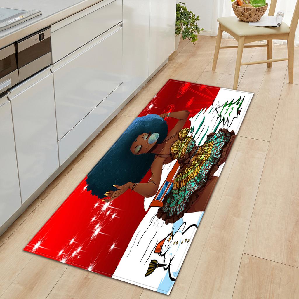 African Women'S Theme Carpet Long Floor Mat Doormat