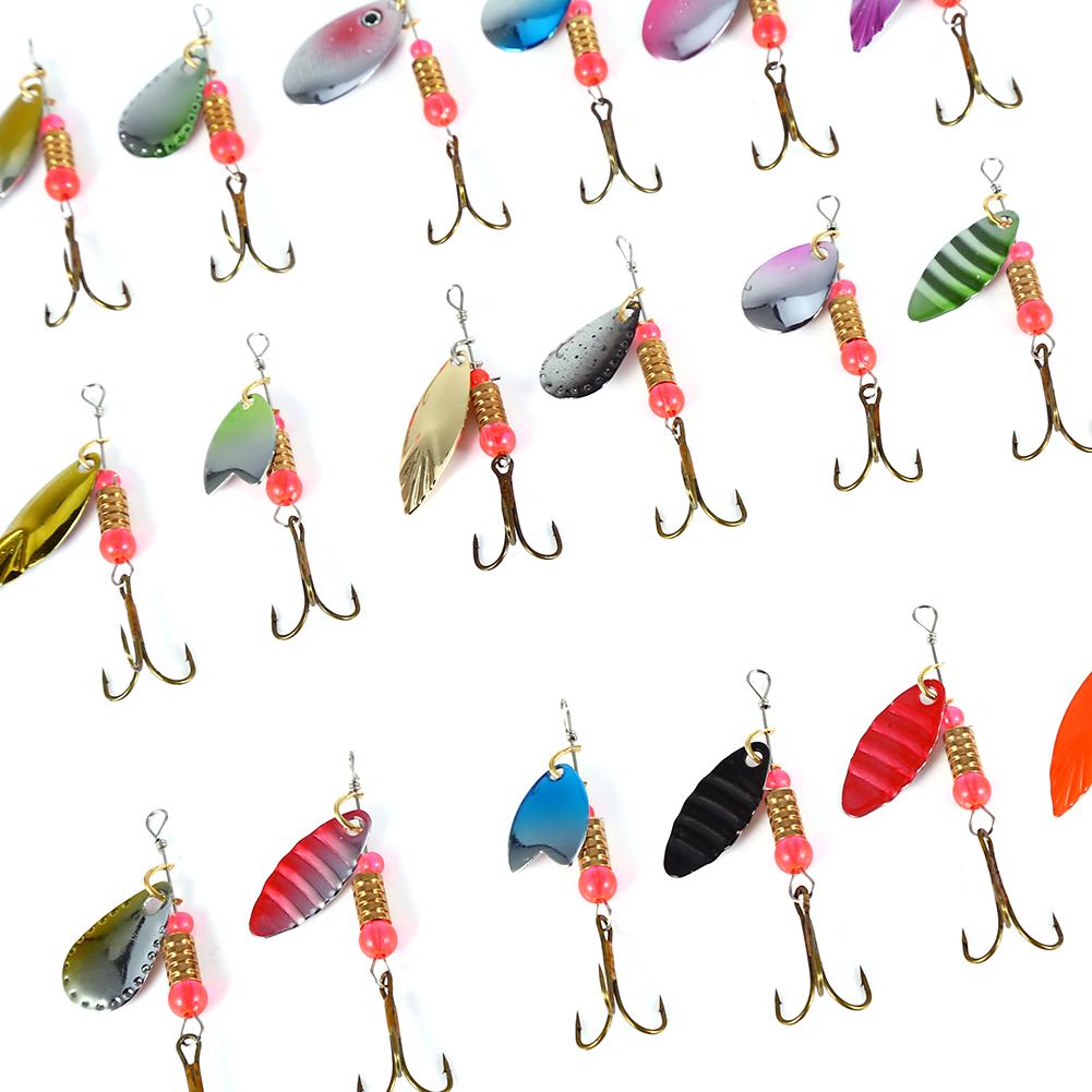 30pcs Colorful Fishing Lure Baits Set With Treble Hook Tackle Accessory For Outdoors