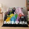Cartoon Les Barbapapa Barbamama Family 3D Flannel Blanket,Warm and Cozy Soft Throw Blanket for Home Bedroom Bed Sofa Cover Kids