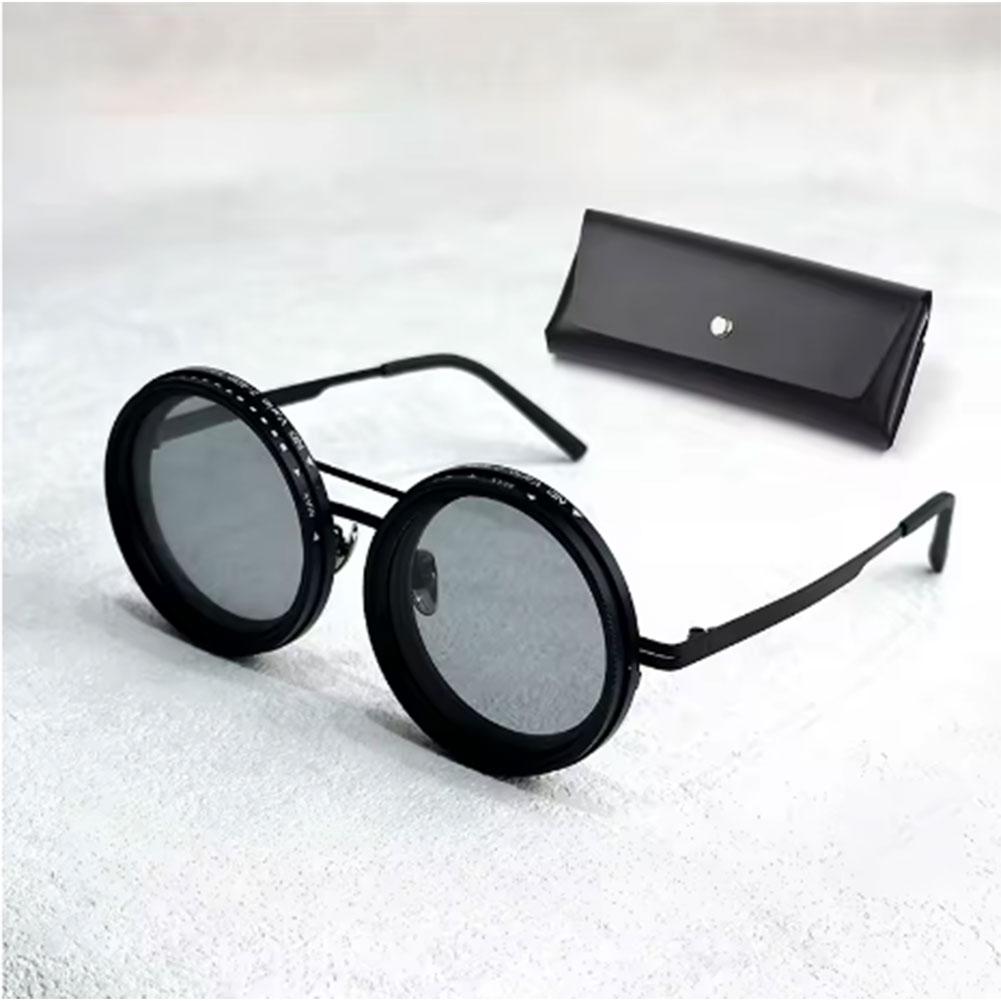 ND9 adjustable dimming sunglasses Retro Punk round men's outdoor fishing UV400 polarized driving sunglasses for Driving Fishing