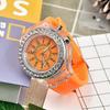 Luminous luminous personalized rhinestone led fashion male and female students couple jelly quartz watch