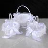 Elegant Crystal Pearls Tassels Basket For Wedding Party Decorations Handcrafted Floral Container With Silk Fabric