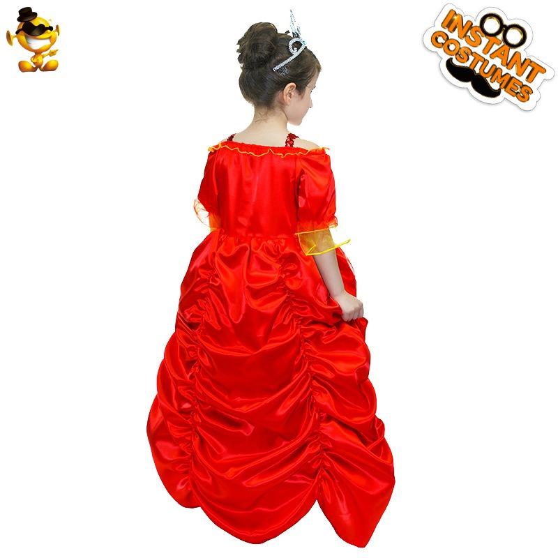 Little girl child princess dress, girl European princess stage show party costume cosplay halloween