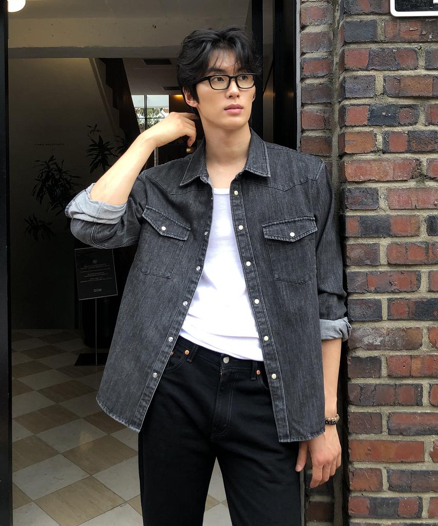 THEY Western Denim Shirt_Black