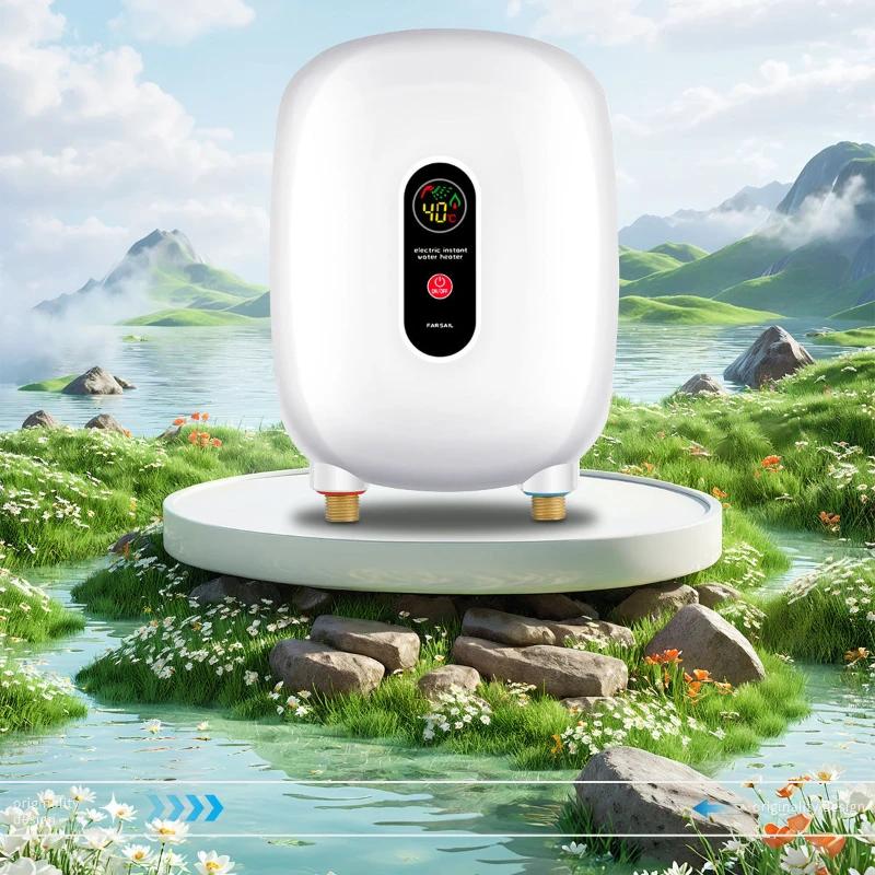 220V Fixed Frequency Water Heater Tankless Instant Water Heater Home Bathroom Kitchen Fast Heating