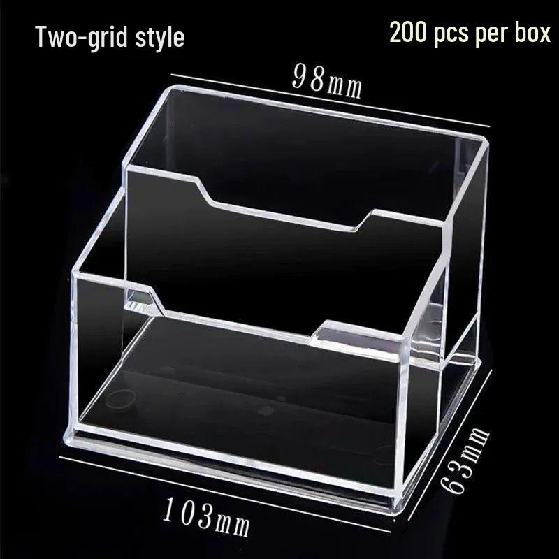Portatarjetas de presentación acrílico transparente creativo - Caja de almacenamiento de gran capacidad