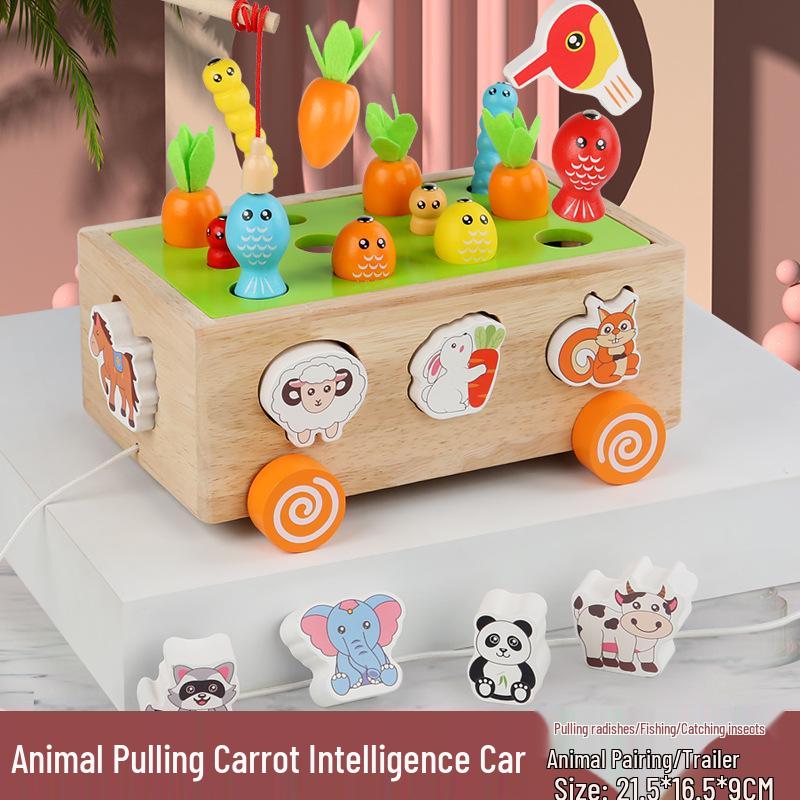 Farm Orchard Shape Building Blocks and Worm-Catching Toy Set for Kids