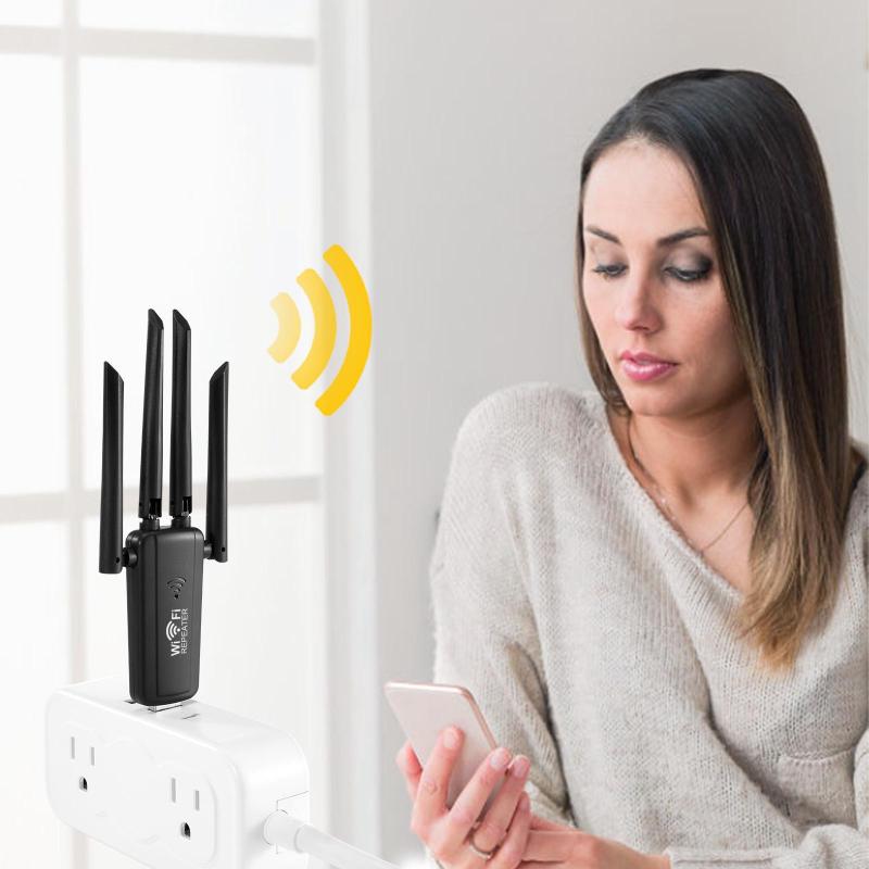 2.4G 300Mbps USB WiFi Signal Repeater Four Antennas Wireless Coverage Booster for Home Office Network Extension