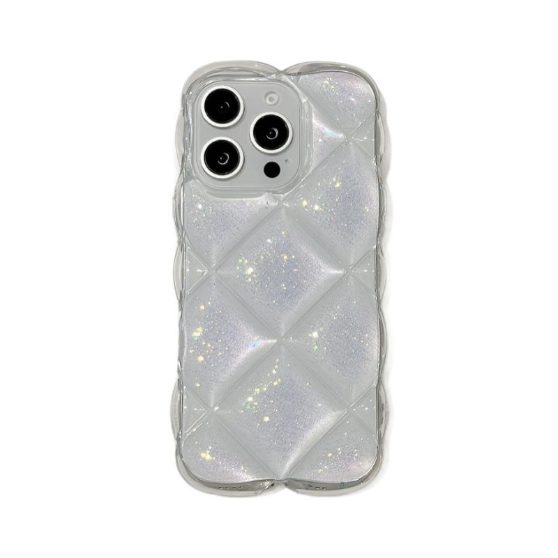 Epoxy Glitter 3D Diamond Pattern Compatible with iPhone 17 Pro Max Case Apple 16 New Model 14/15 Soft Case