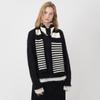 Winter new striped knitted scarf women's warm and versatile couple wool long scarf