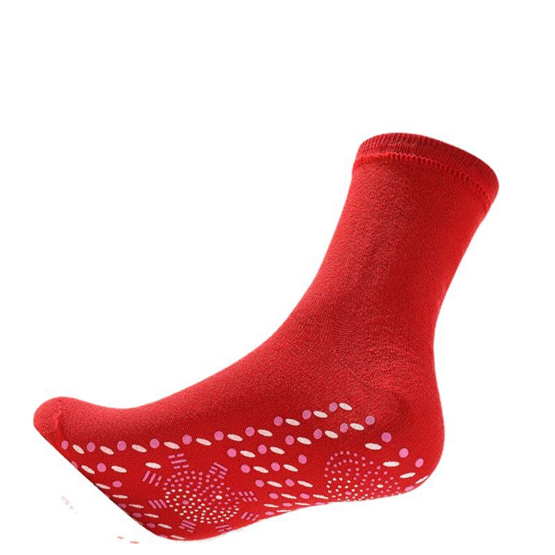 Tourmaline Heated Massage Socks: Warm, Sweat-Absorbent, Cold-Resistant Mid-Tube Cotton