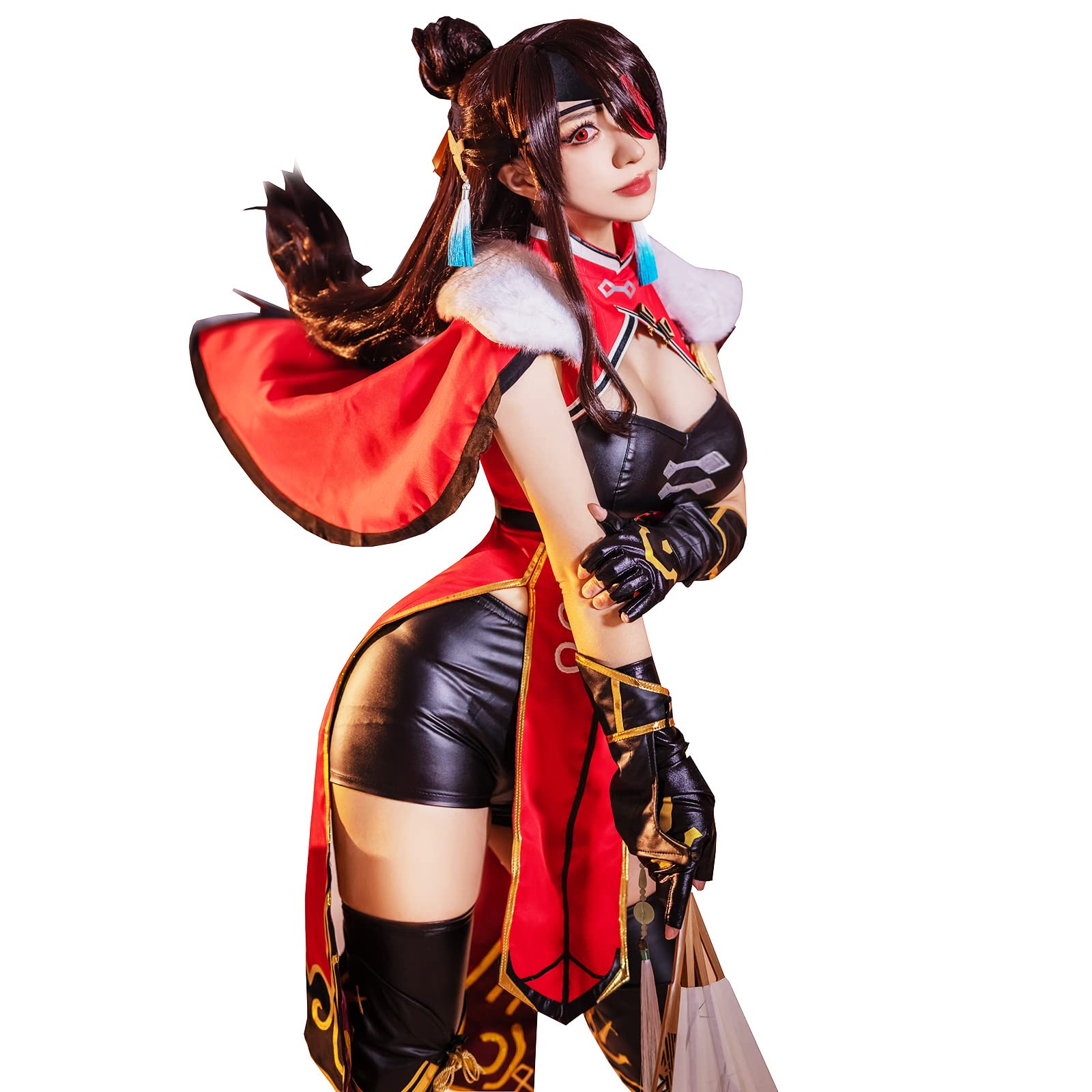 

[NSPSTT] Genshin Impact Liyue Hokuto Cosplay Costume with Wig, Uncrowned Dragon King Hokuto Cosplay, Genshin Impact Style (Hokuto Wig Included, XS)