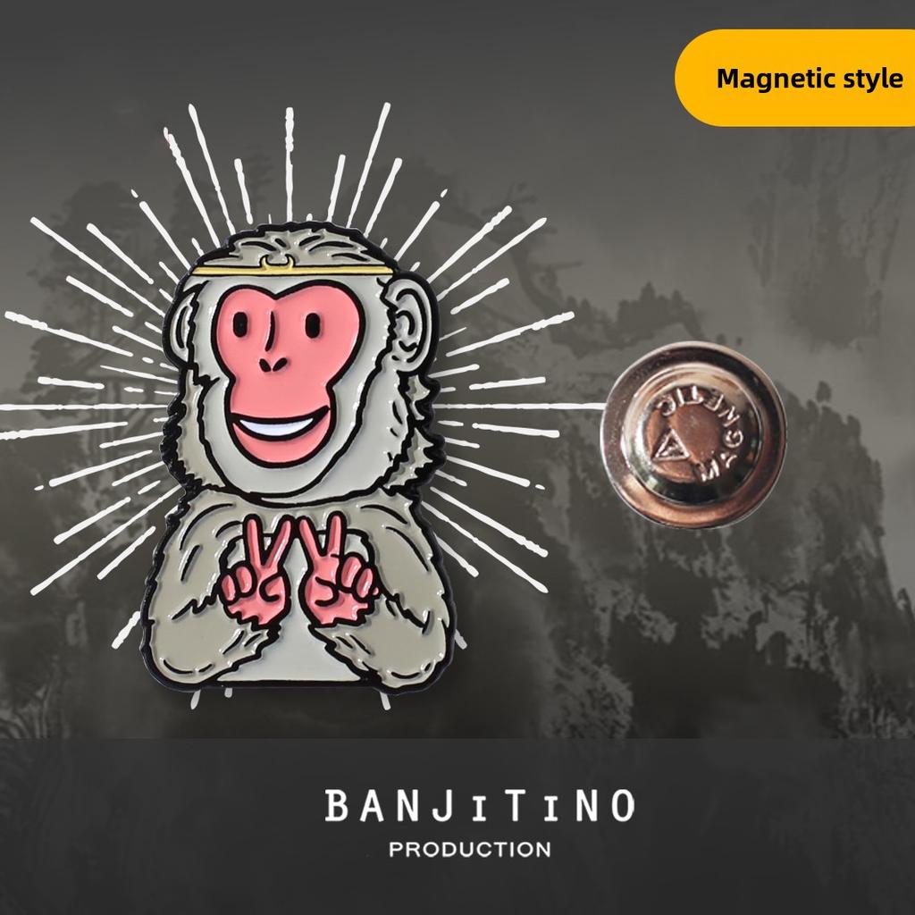 Homemade black myth Wukong peripheral eight rings pin badge brooch pendant magnetic refrigerator sticker gift