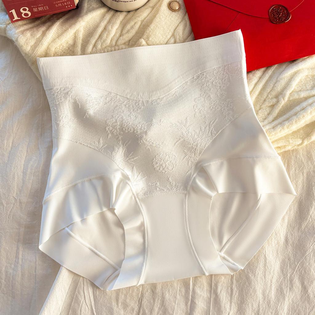 Ladies Spring and Autumn New Style Lace Jacquard Shape High Waist Triangle Briefs