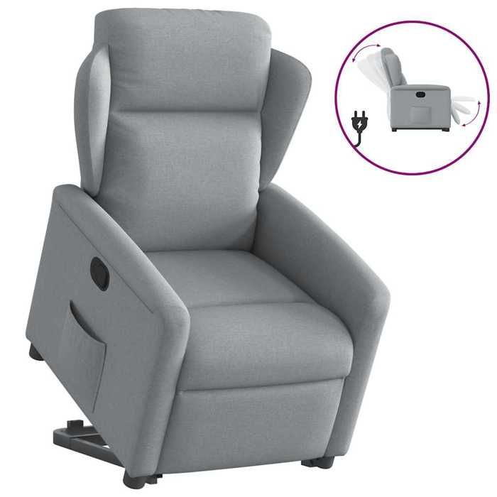 VidaXL Recliner Light Grey Fabric 3303134