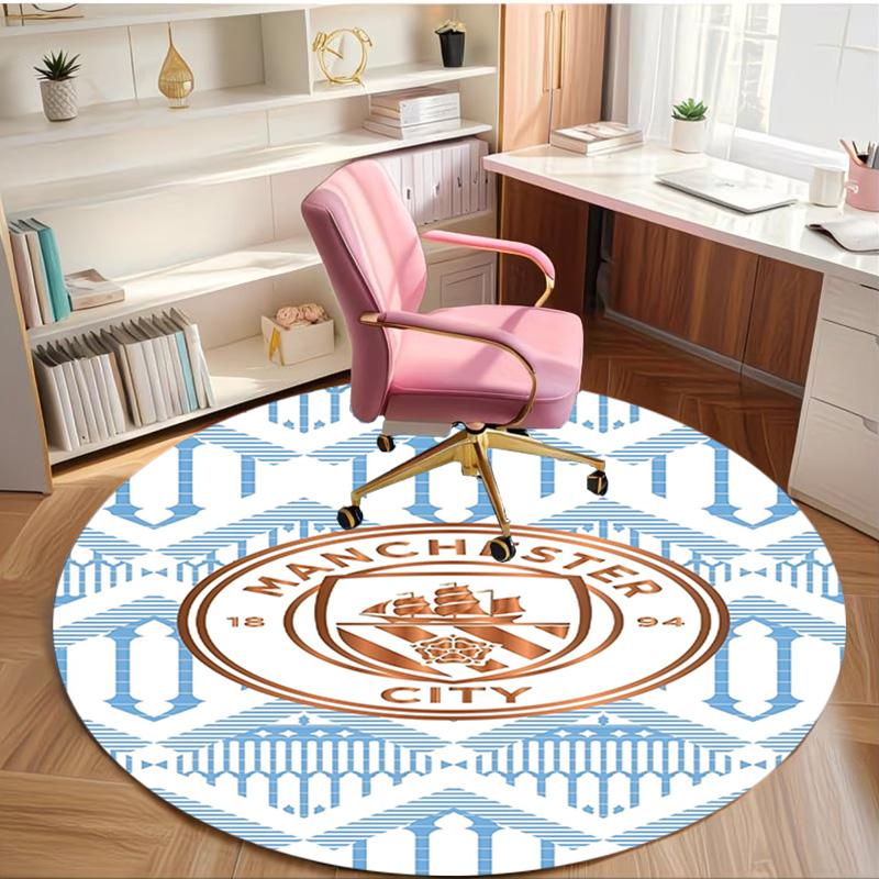 Manchester Football FC Print Round Rug, Washable Floor Carpet, For Entryway Dorm Laundry Room Office Study, Home Decor Birthday Christmas Gift