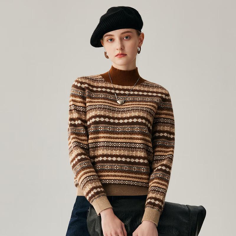 Zhaojun Women's Fair Isle Cashmere Knit Sweater