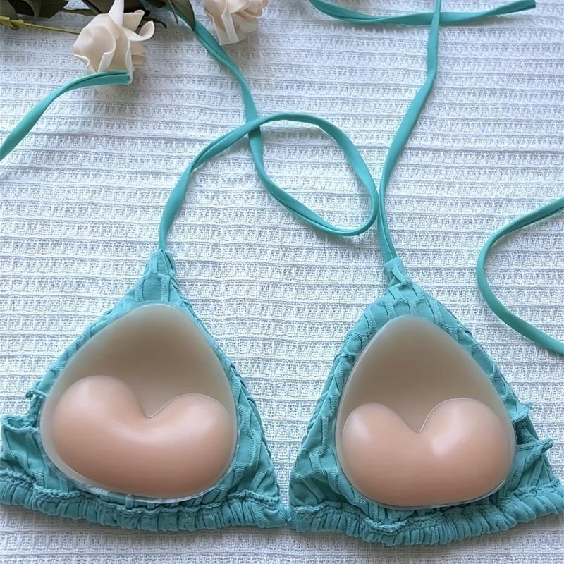 2Pcs Chest Sticky Bra For Bikini Thicken Sponge Bra Pads Breast Push Up Silicone Removeable Inserts Swimsuit Invisible Bra