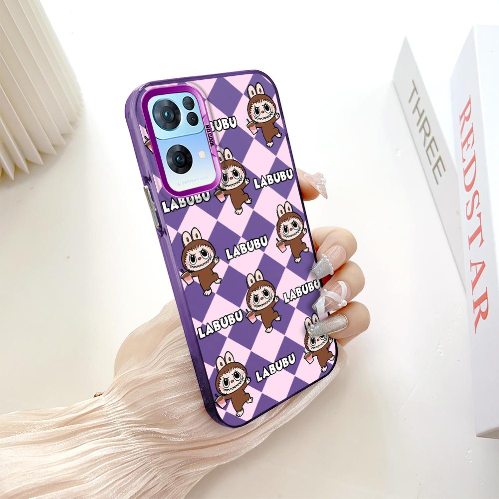 Malovaný vzor Barevný Stříbrný Oboustranný Tvrdý Kryt Nárazuvzdorný Proti pádu Pouzdro na telefon pro OnePlus OPPO Reno Realme