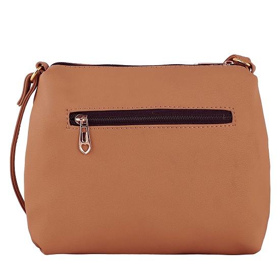 Noora Tan Leder Damen Umhänge- und Handtasche