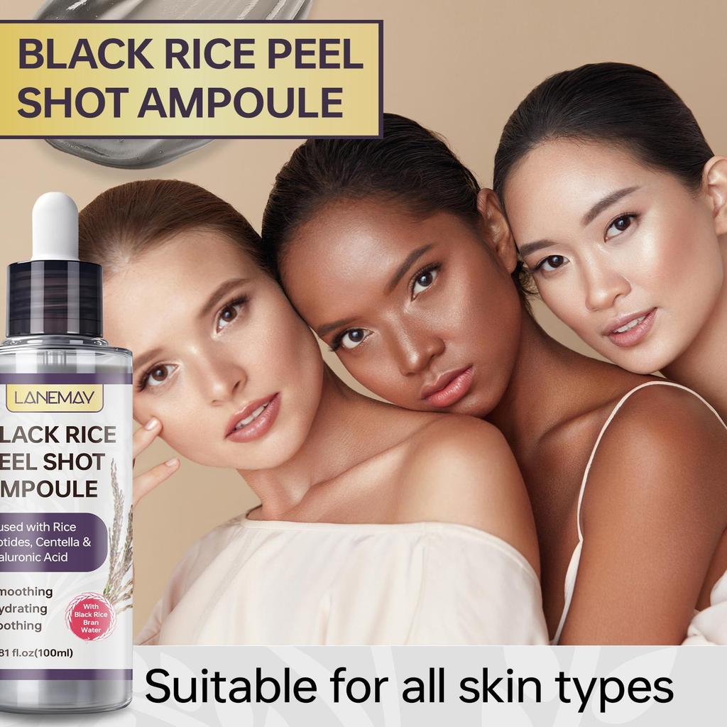 Black Rice Peel Shot Ampoule-Deeply Hydrates And Soothes Dry Or Irritated Skin-Suitable For All Skin Types,100ml
