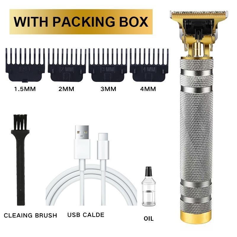 Professional Hair Clippers Electric Haircut Kit Hair Trimmer Grooming Waterproof Rechargeable Close Cutting T Blade for Men