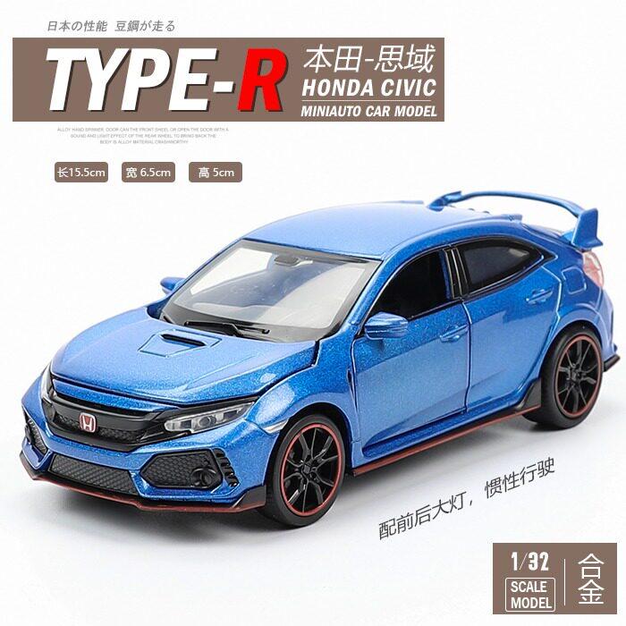 1:32 Honda Civic Type-R Super Modified Sport Car Acura NSX NA1 Racing Sport Couple Alloy Metal Diecast Model Car Miniature Gifts