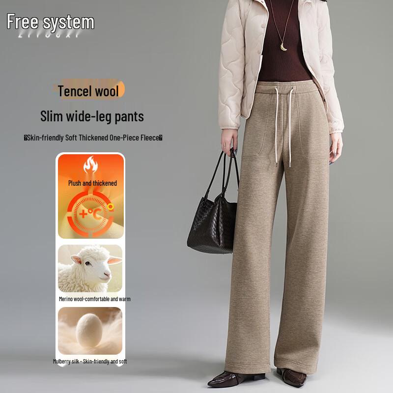 

Women s High-Waist Fleece-Lined Wide-Leg Pants 2XL