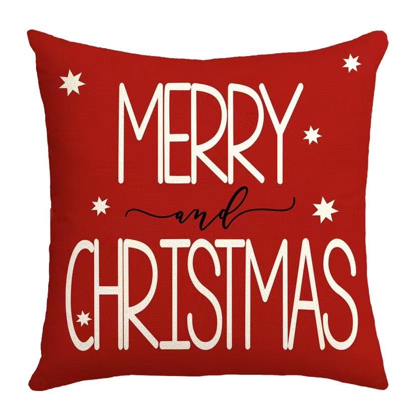 Christmas Pillow Red Christmas Tree Snowflake Home Decoration Pillow Cover