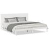 Solid Wood Bed Extra Long Without Mattress White 180 X 220 Cm