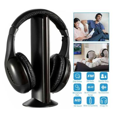 5 In 1 Wireless Headphones HiFi Deep Bass FM Radio Over Ear Headphones with Monitoring for PC TV Wireless Headset