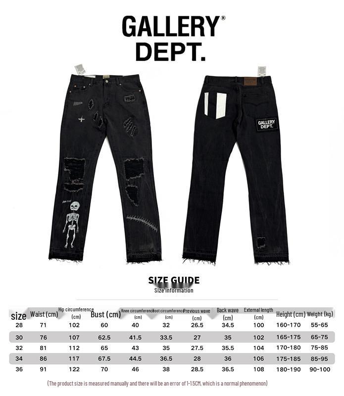 GALLERY DEPT Jeans Acampanados Retro Unisex Patchwork Desgastados con Lavado Salpicado