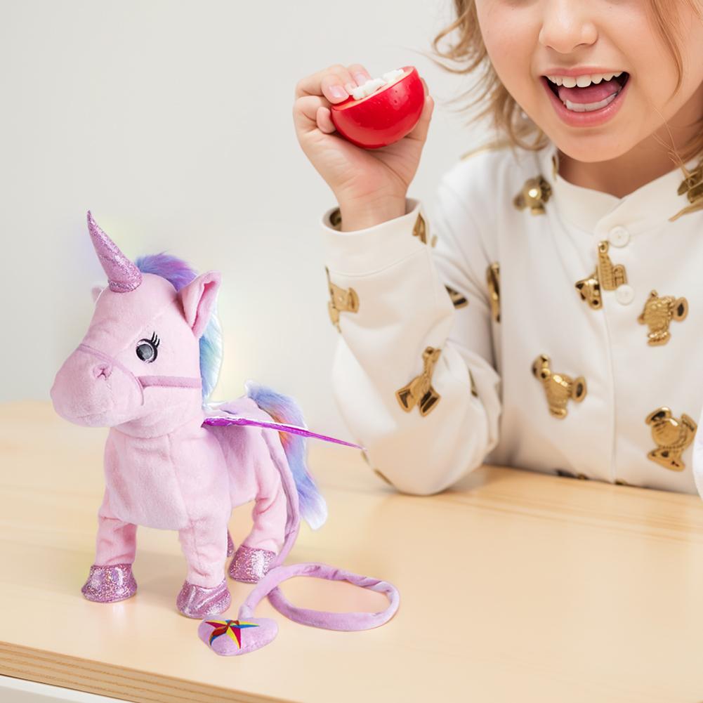 Electric Plush Horse Toy Cute Horse Plushies Creative Music Little Horse Toy Battery Operated PP Cotton for Birthday Gifts
