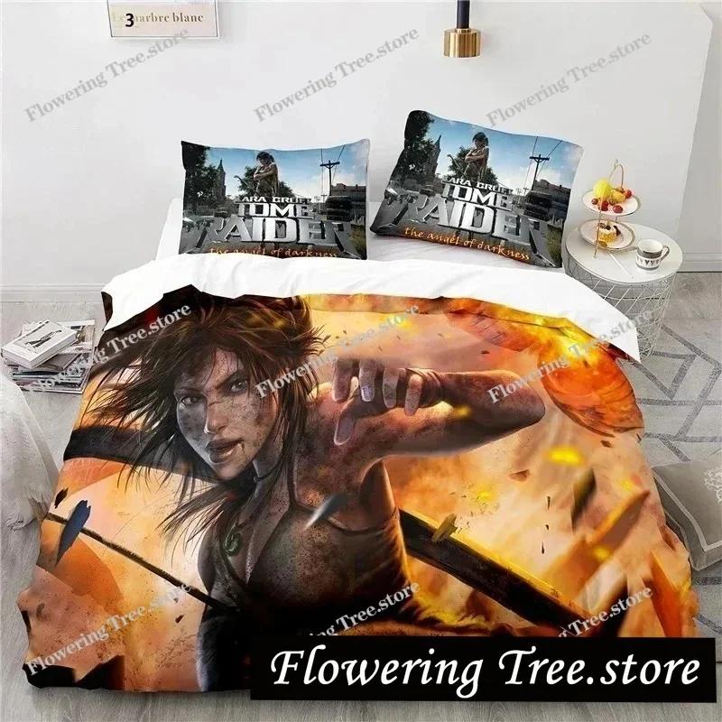 3D Print Game Tomb Raider Bedding Set Boys Girls Twin Queen Size Duvet Cover Pillowcase Bed Kids Adult Home Textile