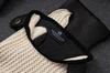 NappaNovum Deerskin Crochet String Back Driving Gloves, Black, Medium