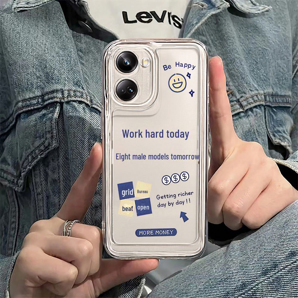 

Soft shell case with open text pattern for Realme 10 Pro/9 Space. Fine holes for easy access.