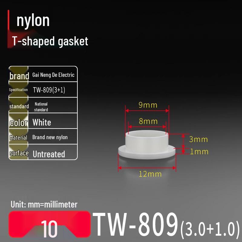 T-Shaped Nylon Gasket Ring Screw Shaft Sleeve with Concave-Convex Insulation Pad M2