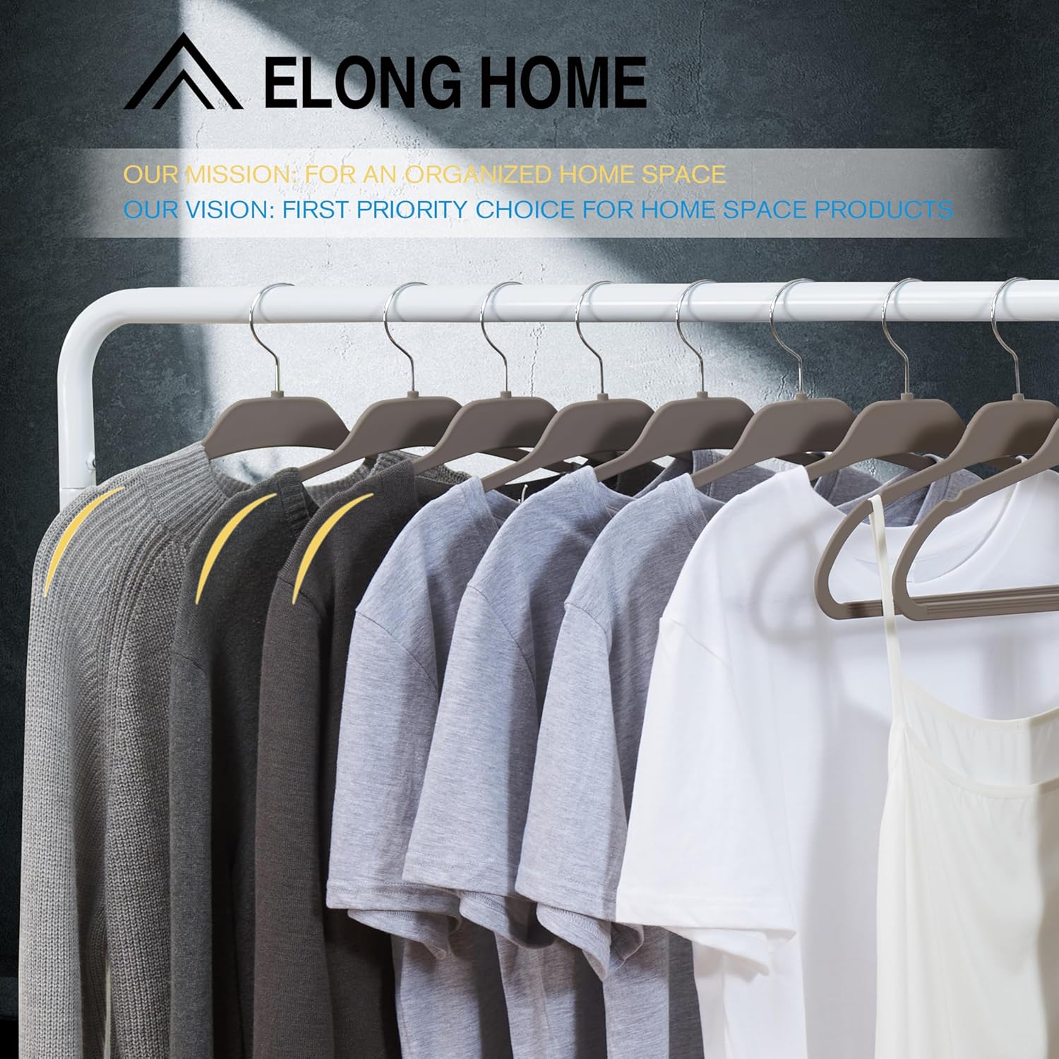 ELONG HOME Plastic Hangers for Clothes Upgraded Rubber Non Slip Clothes Hangers Non Velvet Durable Clothing Hangers 157 Inches for Adults 10090₽