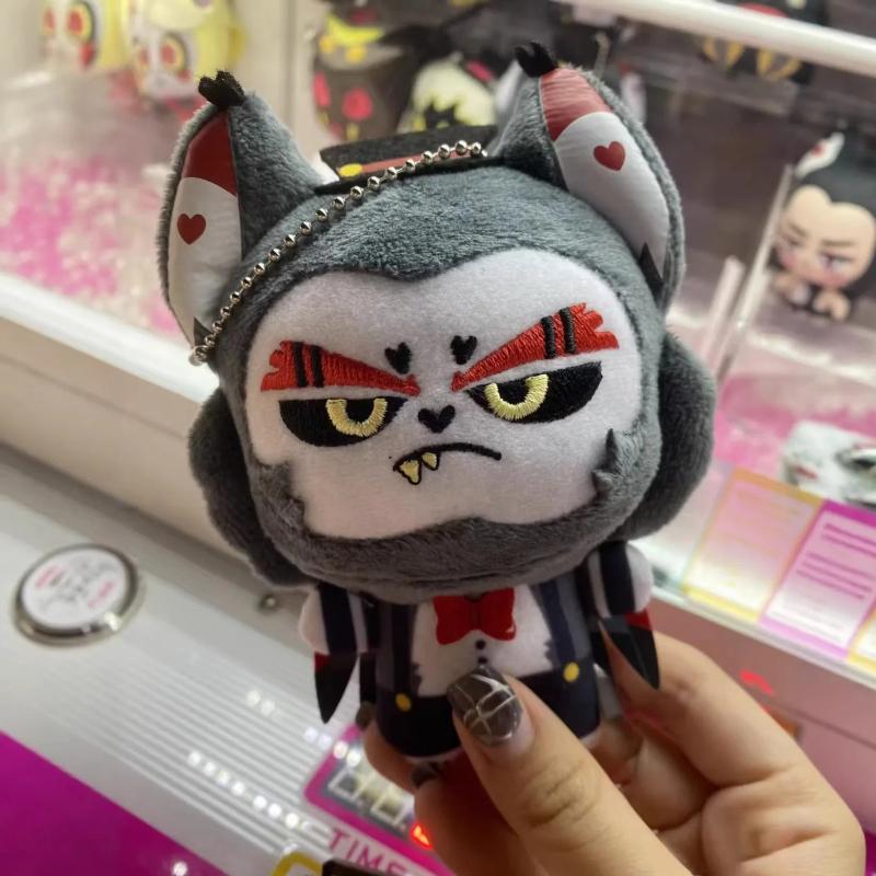 10cm Dolls Hazbin Hotel Vox Lucifer Ko Plush Toy Keychain Kawaii Bag Pendant Cute Anime Peripherals Keyring Birthday Fans Gift
