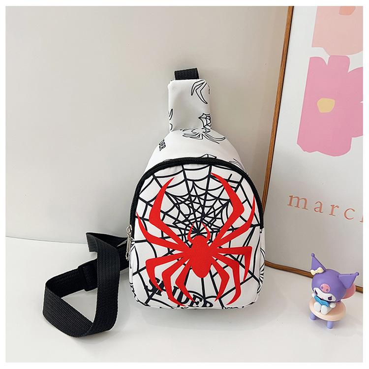 

Весна 2025 новый мультяшный крутой детский сад для мальчиков и девочек нагрудная сумка сумка-мессенджер повседневная универсальная крутая легкая сумка белый