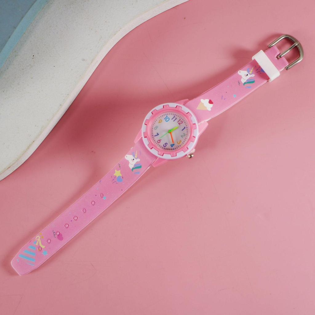 Charming Cartoon Kids’ Silicone Quartz Wristwatch with Creative Pointer Design