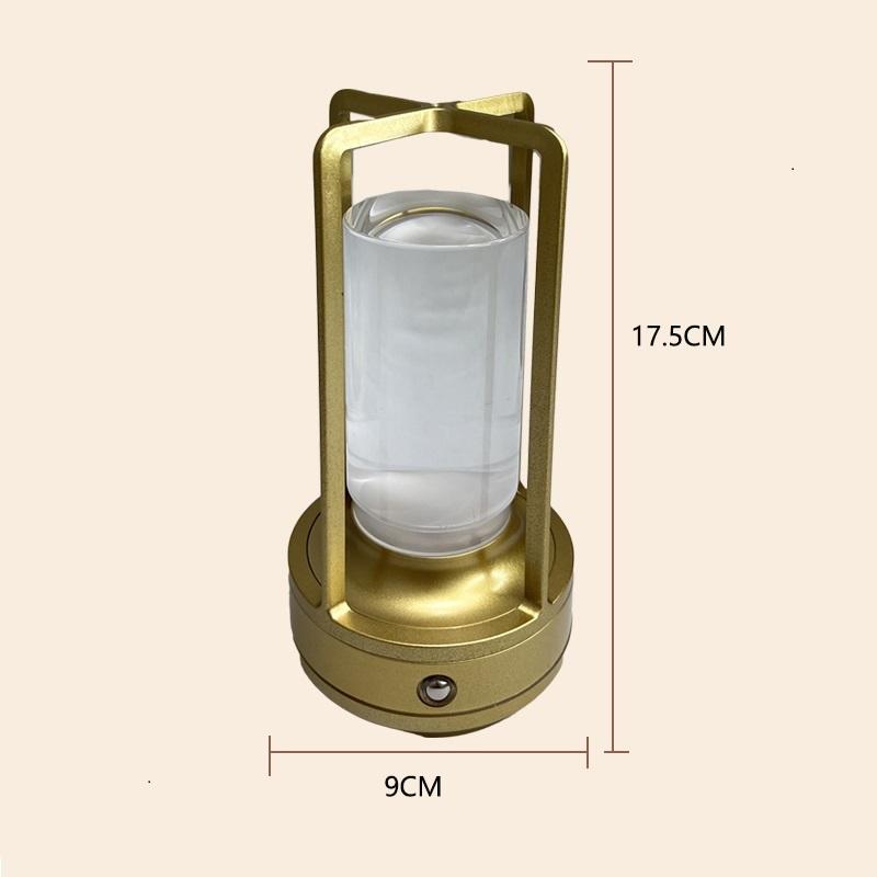 LED Cordless Table Lamp Rechargeable Retro Bar Restaurant Night Light Touch Dimming Desk Lamps Bedroom Home Outdoor Decor Gifts