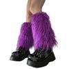 Fuzzy Faux Furs Leg Warmers Furs Heels Long Boots Cuffs Cover Has Elastic One Pair Carnivals Boot Cover Y2K JK Uniform