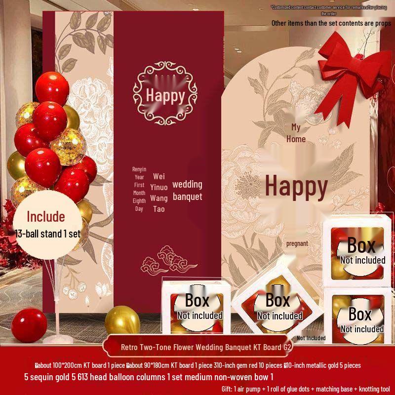 Wedding Engagement Photo Area Decoration Set: Balloon Kit & Welcome Board for Background Wall