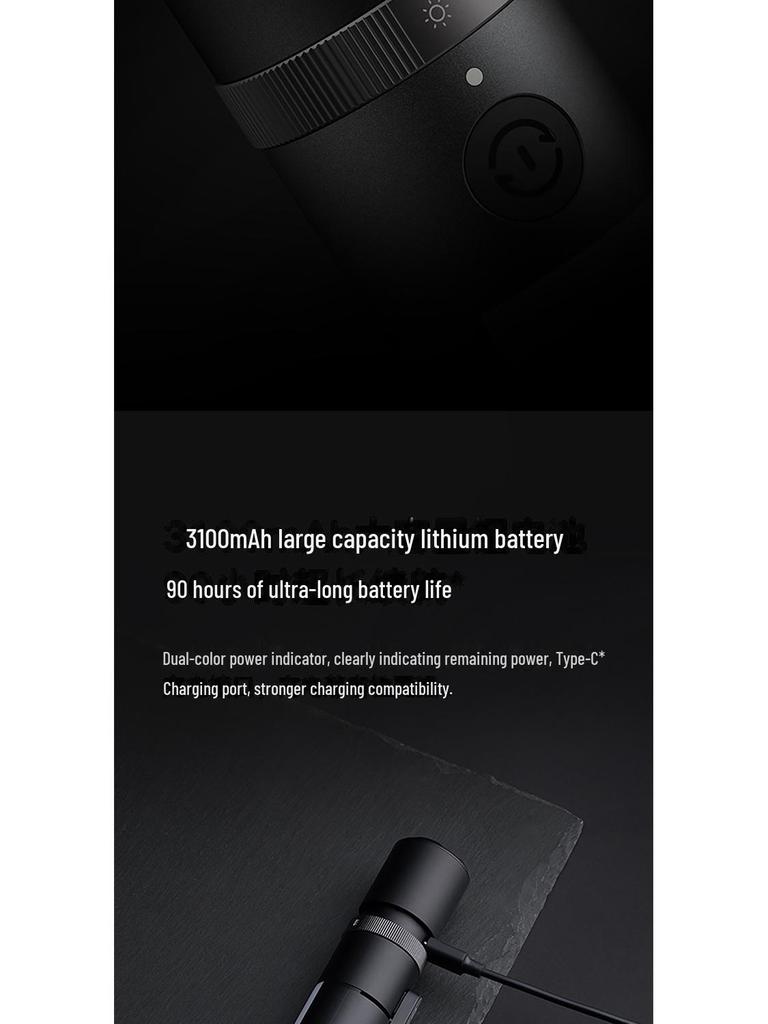 Xiaomi Mijia Multi-Function Rechargeable Flashlight: Portable, Long-Range, Strong Light, Safety Cutter, Ideal for Night Fishing and Outdoor Use
