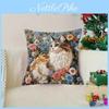 Animal Series Plush Cat Flower Pattern Pillow Cover For Living Room Decor
