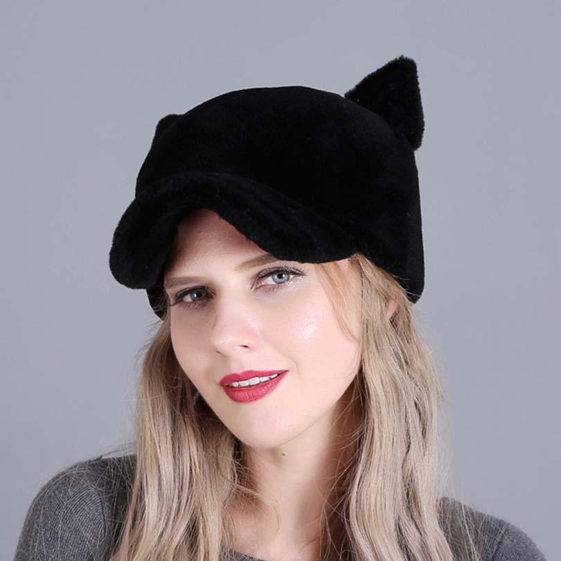 Satın alın Women Natural Real Mink Fur Hats Autumn and Winter Warm