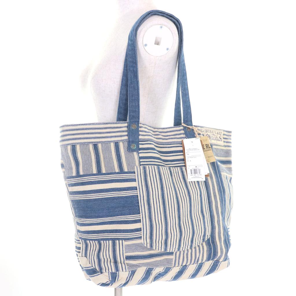 Pristine RRL Tote Bag Indigo Striped Patchwork Tote Bag Indigo blue Women Used
